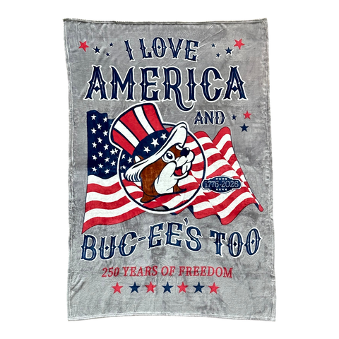 Buc-ee's 50x70 polyester blanket - 250 years of freedom