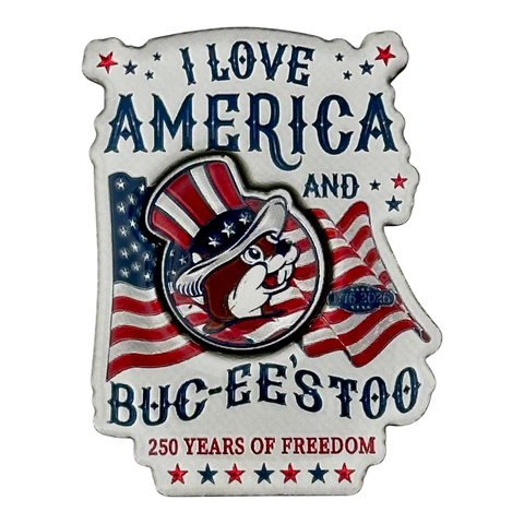 Buc-ee's layered magnet - "I love America and Buc-ee's too"