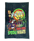 Multi-color blanket - "now serving tricks and treats 2026" text