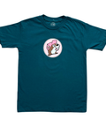 Pink and teal horseshoe t-shirt - playful design