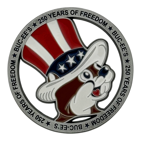 Buc-ee's red and blue collectible magnet - patriotic design
