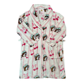 Plush velour robe - playful cherry design for cozy lounging