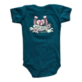 Teal infant onesie - playful design