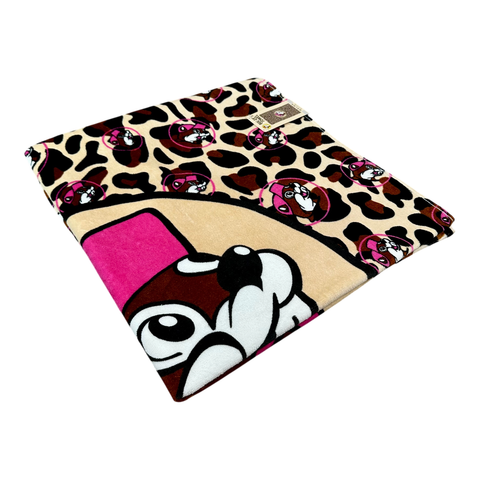 Buc-ee's pink leopard towel - fun beach accessory