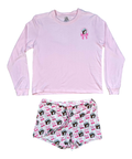 Pink lounge shorts - playful cherry pattern