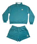 Teal fleece pullover - modern style
