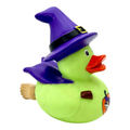 Halloween-themed rubber ducky - green with witch hat