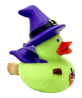 Halloween-themed rubber ducky - green with witch hat