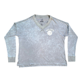 Light Gray oversized V-neck t-shirt - relaxed fit