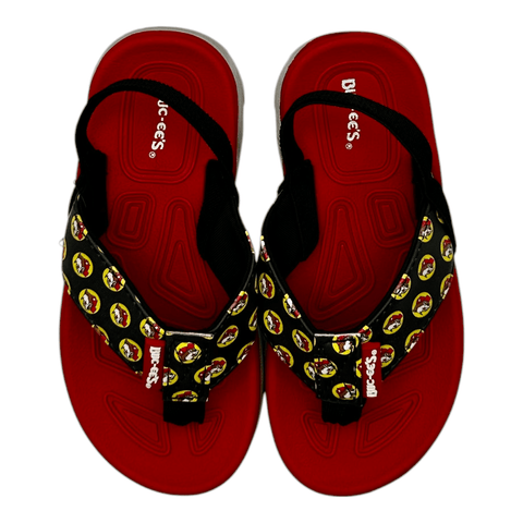 Buc-ee's Toddler Flip Flops w/Straps - Red Classic