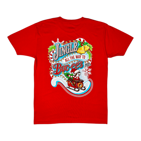 Buc-ee's Adult Christmas 2025 Red T-Shirt