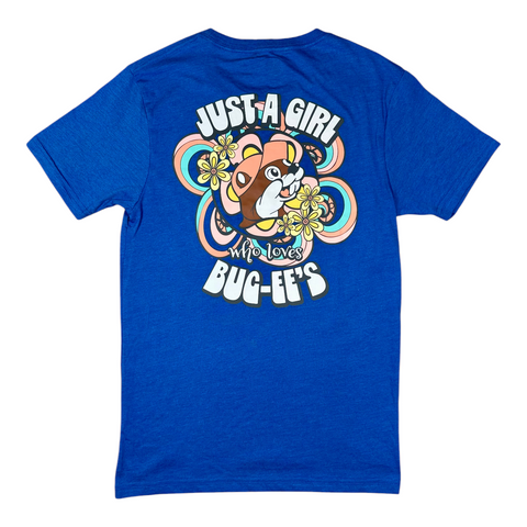 Adult Blue Just A Girl Who Loves Buc-ee's T-Shirt