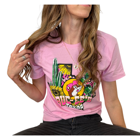 Buc-ee’s Cactus Texas T-Shirt – Pink