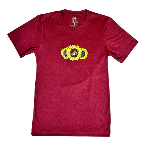 Adult Maroon Buc-ee's Sunflower Shirt