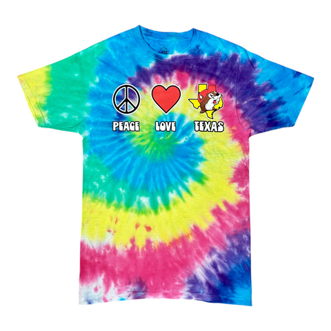 Buc-ee’s Tie-Dye Shirt - Peace, Love, Texas