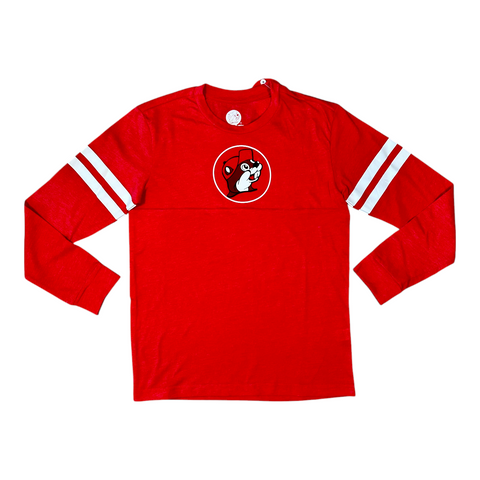 Buc-ee’s Red Baseball T-Shirt – Long Sleeve Classic Style