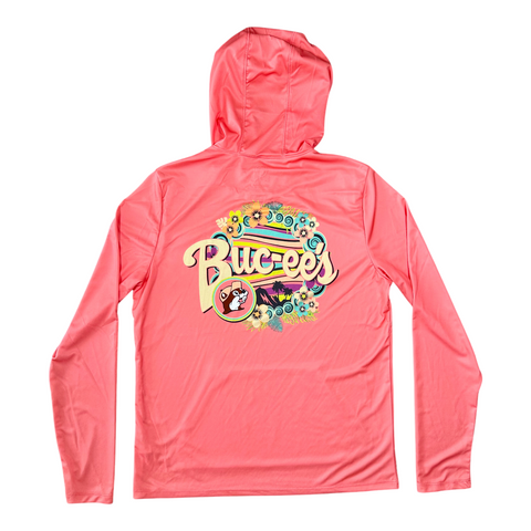 Buc-ee’s Adult Swim Shirt with Hood - Coral