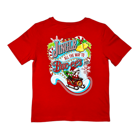 Buc-ee's Toddler Christmas 2025 Red T-Shirt