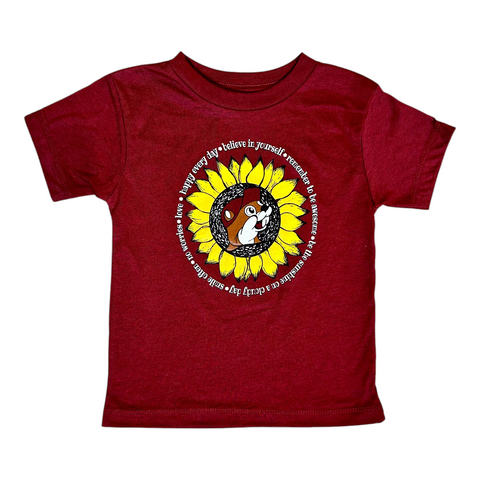 Toddler Maroon Buc-ee's Sunflower Shirt