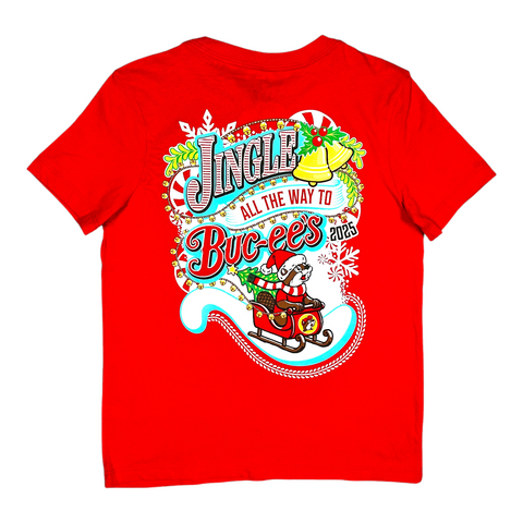 Buc-ee's Youth Christmas 2025 Red T-Shirt