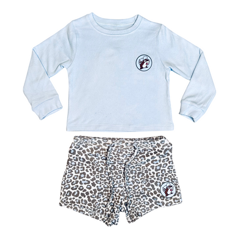Youth Light Blue Lounge Crop Top