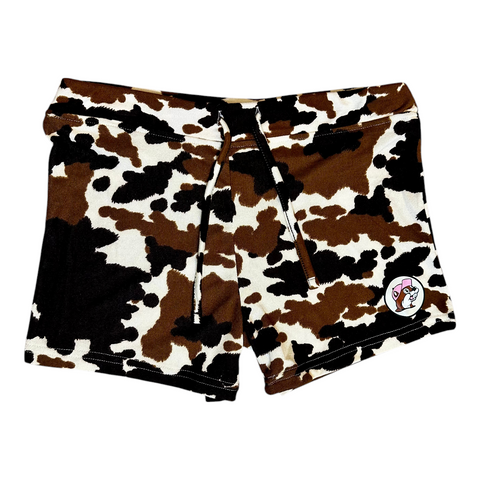 Adult Cow Print Lounge Shorts