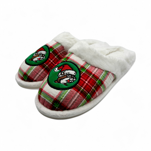 Adult Plaid Christmas Slippers