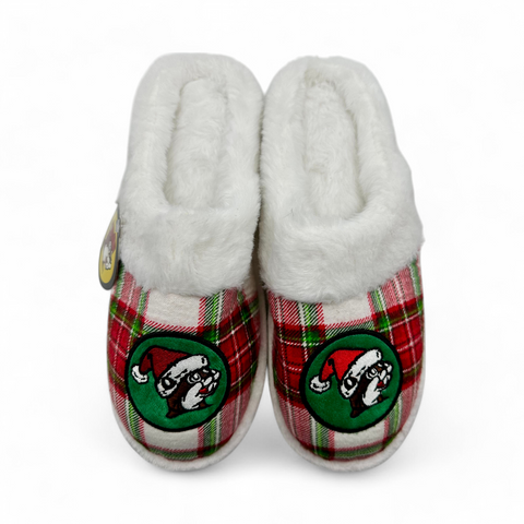 Adult Plaid Christmas Slippers