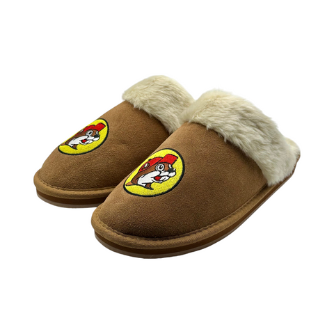 Women's Slippers with Buc-ee's Logo