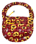 Sunflower puffy tote bag - quilted fabric