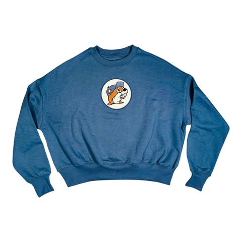 Adult Blue Oversized Crew Sweatshirt