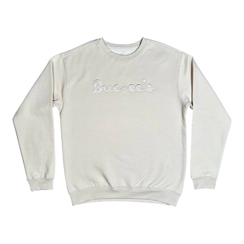 Buc-ee's Adult Fleece Crew - Off-White