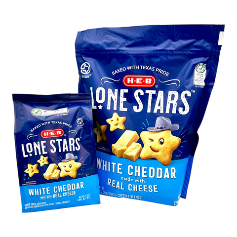 H-E-B Lone Stars Crackers - White Cheddar