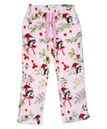 Pink cozy sherpa pants - festive holiday design